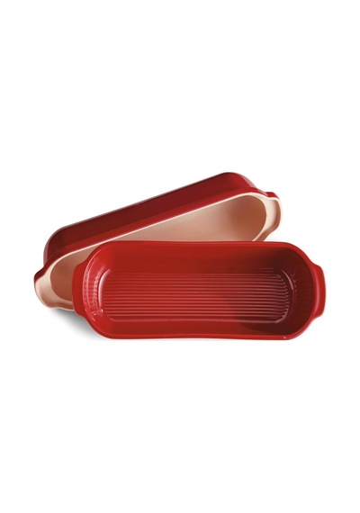 Emile Henry EH345503 Seramik Ekmek Fırın Kabı 39 x 16.5 x 15 CM  2.3 L Kırmızı