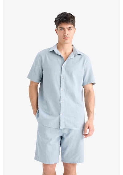 DeFacto %100 Pamuk Relax Fit Cepli Keten Görünümlü Bermuda Şort C7381AX25SMBE524
