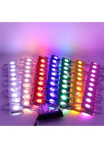 Tekli Su Geçirmez 12 Volt 2.4 Watt Modül Led Pembe 10 Adet
