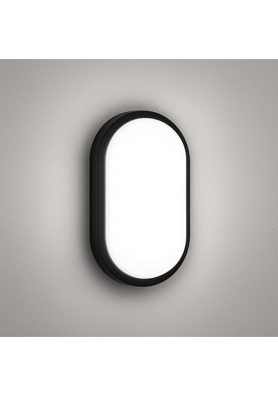 Aydos 20w Ip65 Oval Siyah Led Tavan Ve Duvar Lambası 6500k Beyaz Işık Su Geçirmez Banyo Bahçe Aydınlatma Armatürü 2000 Lümen 270x147x78mm 220v