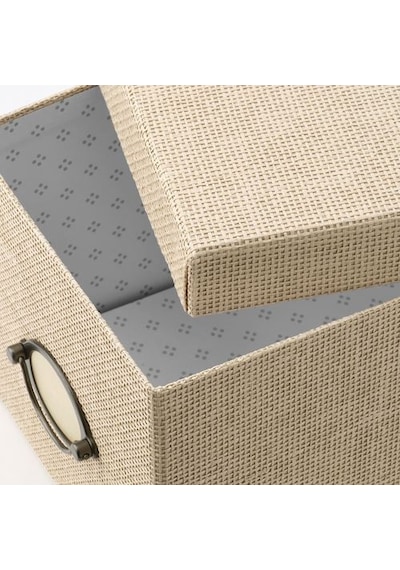 Ikea Kvarnvık Kapaklı Karton Depolama Kutusu 18 X 25 X 15 Cm Bej