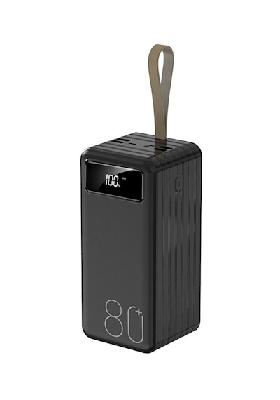80000 Mah Ultra Yüksek Kapasiteli Taşınabilir Batarya Avcı Kampçı Güç Ünitesi Profesyonel Powerbank Siyah