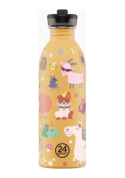 Kids Bottle Farm Friends Paslanmaz Çelik Çocuk Su Matarası 500 Ml Renkli