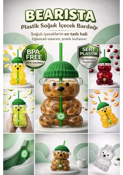 Bearista Plastik Soğuk İçecek Bardağı Sarı