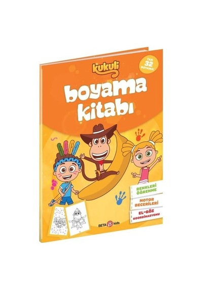 Kukuli - Boyama Kitabı-Turuncu Kapak- Beta Kids