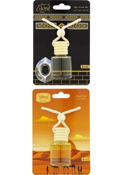 Hacerül Esved Kokusu ve Uhud Kokusu 8 ML Araba Kokusu Cam Şişe