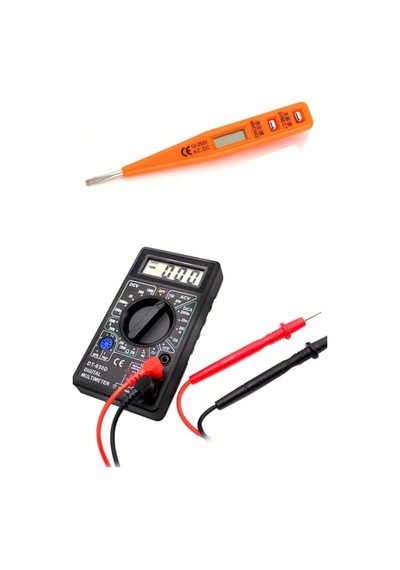 Dijital Voltaj Test Kontrol Kalemi Cihazı + 830d Multimetre Direnç Amper Akım Ölçüm Aleti