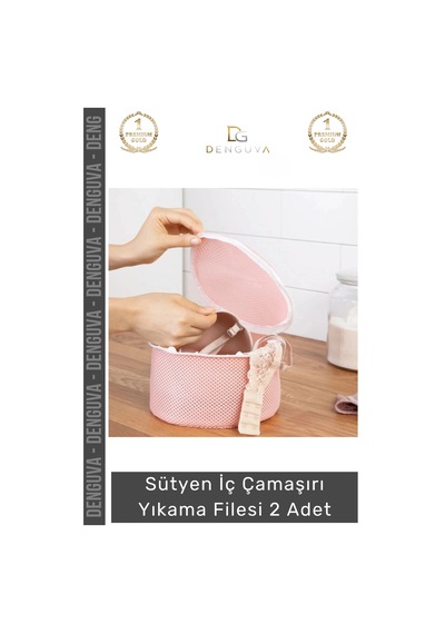Yıkamatorbası Sütyen İç Çamaşırı Yıkama Filesi Çamaşır Koruyucu Yıkama Torbası 2'li Paket 20x15cm Çok Renkli