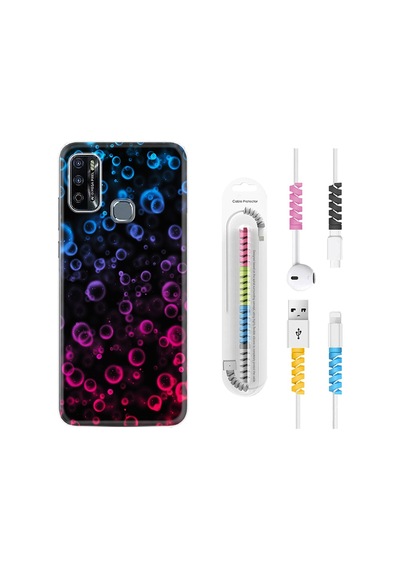 Infinix Hot 9 Play Kılıf Kablo Koruyuculu Color Bubles 1697