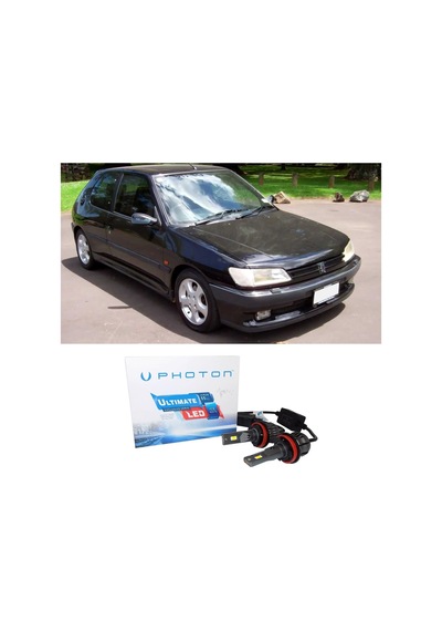 Peugeot 306 Led Xenon Uzun + Kısa Far Ampulü H4 Ultimate 9500 Lumens Yeni Seri Beyaz 1993-1996