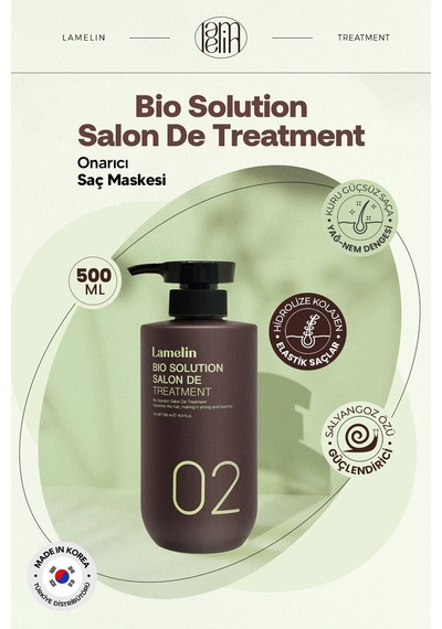 Lamelin Collagen İçeren Onarıcı Saç Bakım Maskesi Lamelin Bio Solution Salon Treatment 500 ml