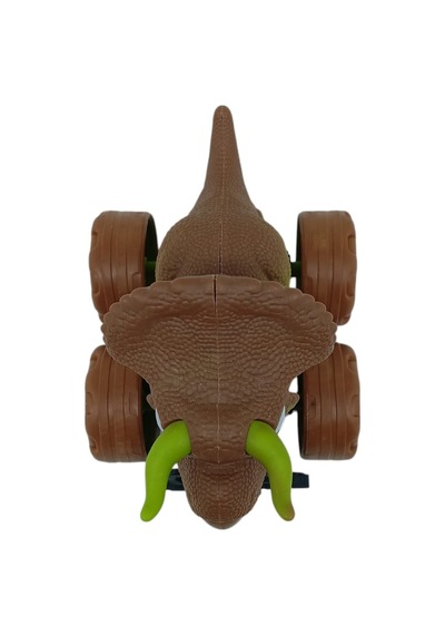 Sürtmeli Dinazor Arabalar 12 Cm - H-20 - Triceraptors -kahverengi Lisinya Çok Renkli