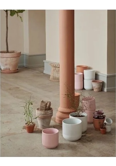 Sumuhome Gradvıs Seramik Saksı Pembe 12 Cm