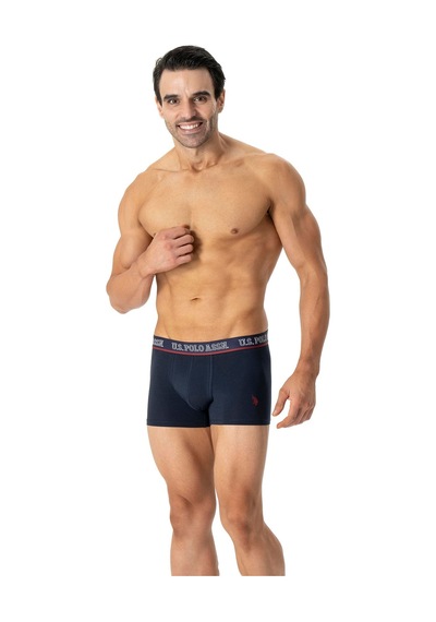 U.S. Polo Assn. U.s Polo Assn. 80516 Erkek Pamuklu 3'lü Boxer-bordo&lacivert&baskılı Bordo