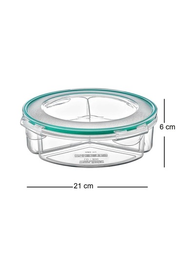 Fresh Box 3 Bölmeli Yuvarlak Saklama Kabı 1350 Ml Hava Geçirmez Sıvı Sızdırmaz Beslenme Kabı Plastik Diğer