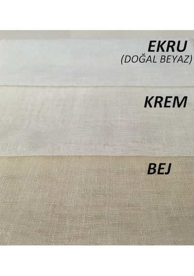 Perdefony Naturel Keten Tül Perde