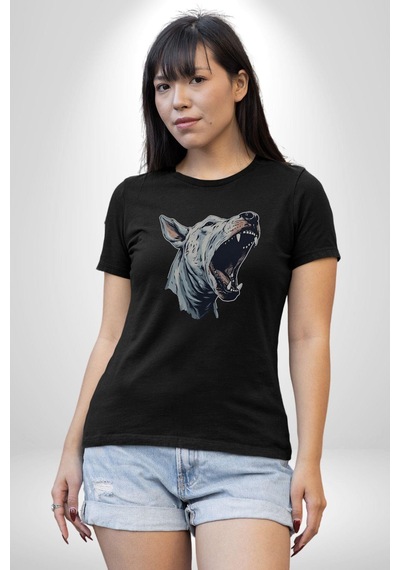 Bull Terier Köpek Havlama Unisex Unisex Siyah Organik Baskılı T-shirt Penye Yüksek Kalite Siyah