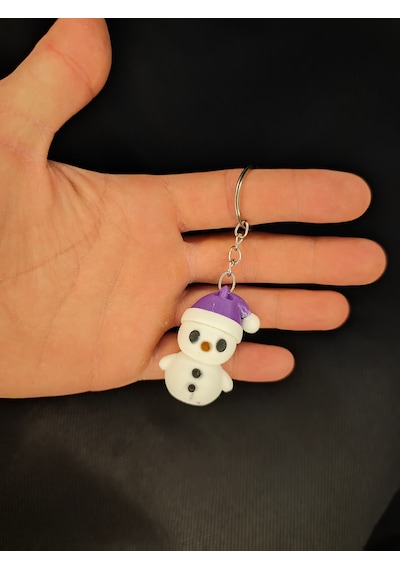 Mini Kardan Adam Anahtarlık Şık Minik Model Beyaz