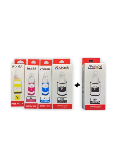 4 Renk +1 Siyah - Canon Gı 490 Uyumlu Photoınk Plus Mürekkep Takımı - Özel Kutulu Ambalajında - G1400/g1410/g2400/g2410/g2411/g3400/g3411/g4400 868198