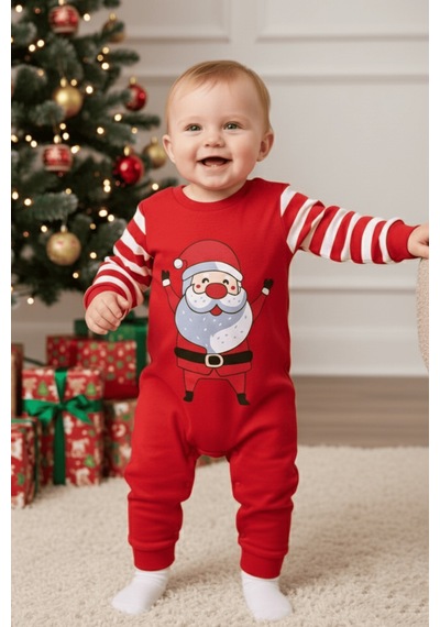 Mnk Baby & Kids Yılbaşı Temalı Çıtçıtlı Bebek Astronot Tulum M00775 Beyaz