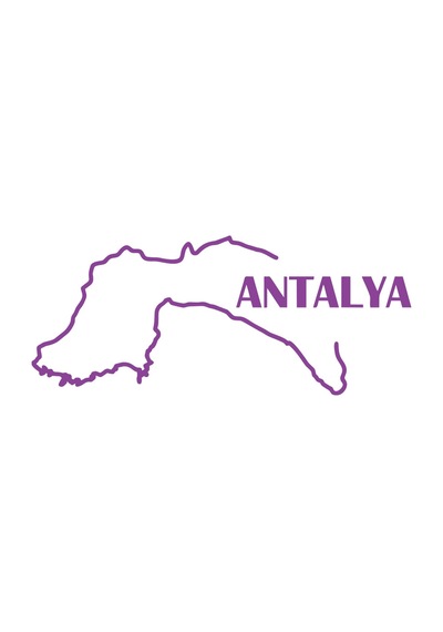 Antalya Harita Araba Sticker 17x17 Cm Mor