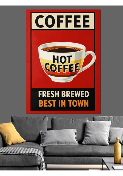 Ahşap Tablo Sıcak Kahve Retro Tabela