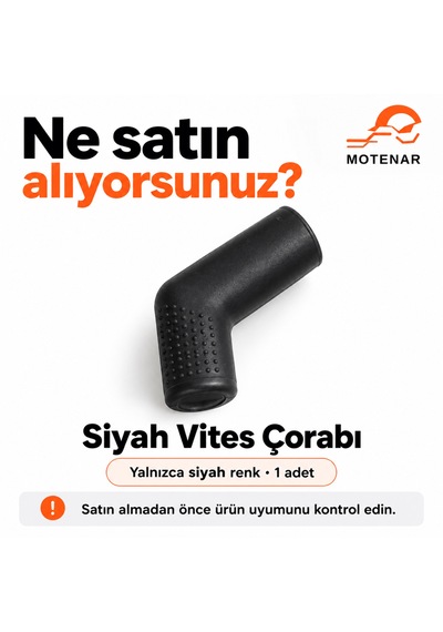 Motenar Siyah Motosiklet Vites Çorabı Pedal Kılıfı 1 Adet