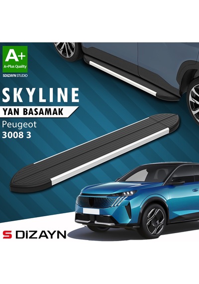 S-dizayn Peugeot 3008 3 Skyline Aluminyum Yan Basamak 183 Cm 2024 Üzeri A+ Kalite