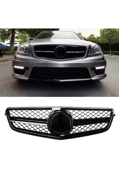 Autogp Mercedes W204 C63 Amg Ön Panjur Izgara Seti Pianoblack
