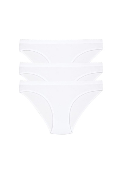 3 Lü Paket Şahin Bayan Likralı Bikini Külot 30624 Beyaz