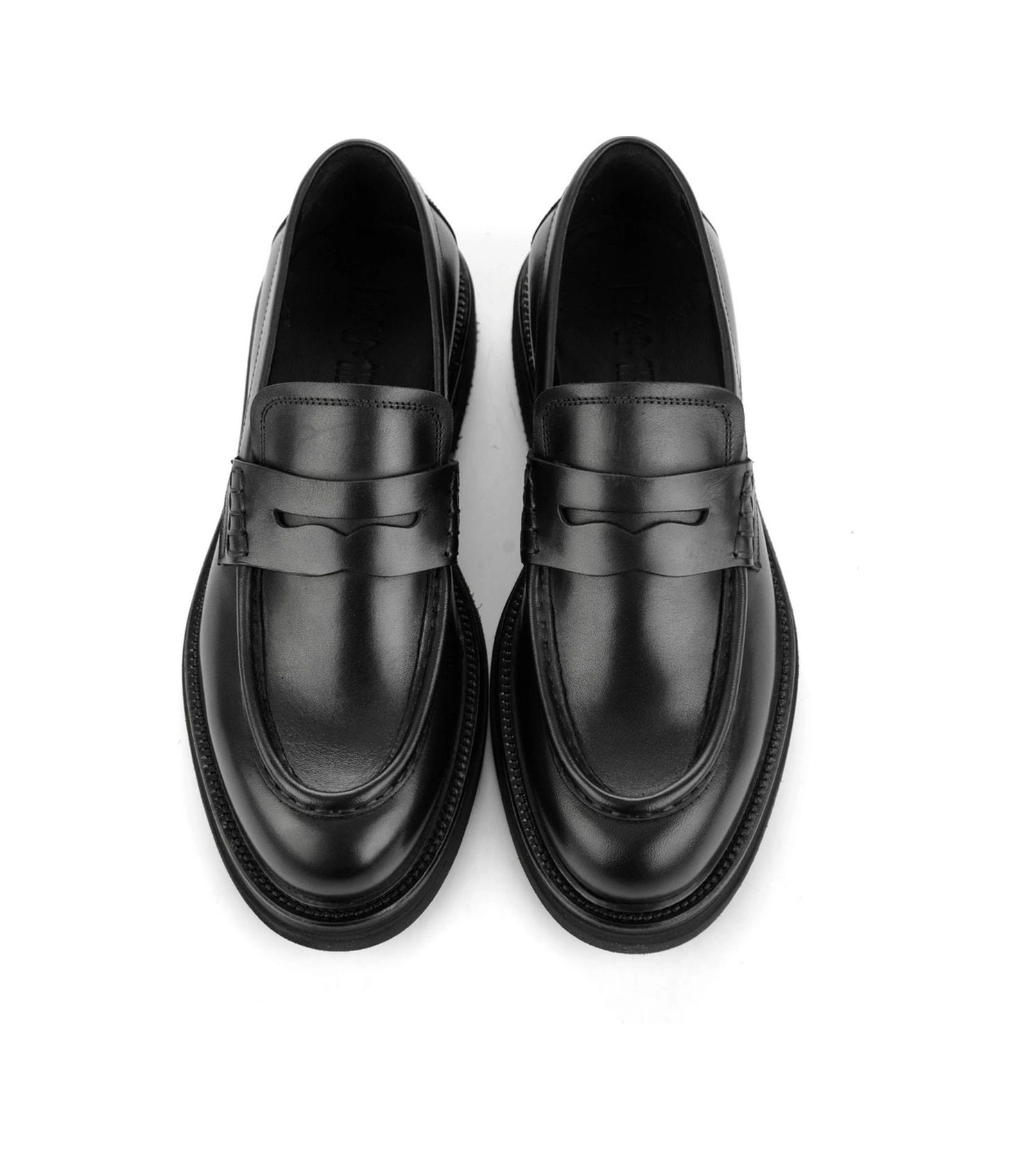 Bambi Siyah Hakiki Deri Erkek Loafer Ayakkabı E01901495303 Siyah