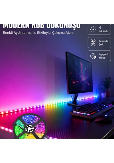 5 Metre Kumandalı Su Geçirmez Şerit Led 91791390