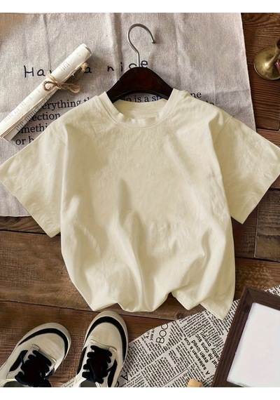 Uyguntarz Unisex Şehir Manzaralı Vangogh Baskılı Oversize Tişört Bej