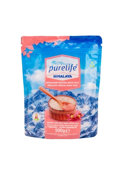 2 Adet Purelife İyotlu İnce Pembe Himalaya Tuzu 500 G