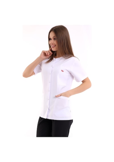 Beşgen Yaka Kadın Tek Üst - 171 Beyaz-6014