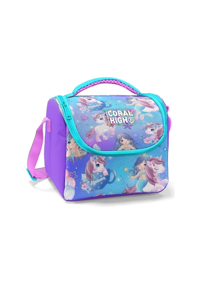 Coral High Kids Mor Pembe Unicorn Deniz Kızı Desenli Thermo Beslenme Çantası 11890