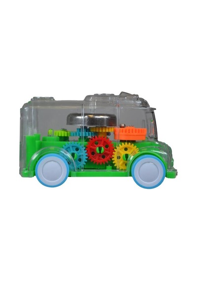 Ctoy Işıklı Sesli Şeffaf Minibüs Yeşil
