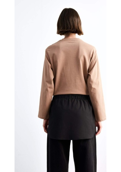 Defacto Relax Fit Yarı Elastik Bantlı Bel Poplin Tesettür Kapatıcı Parça F8527ax25smbk81 Siyah-bk81