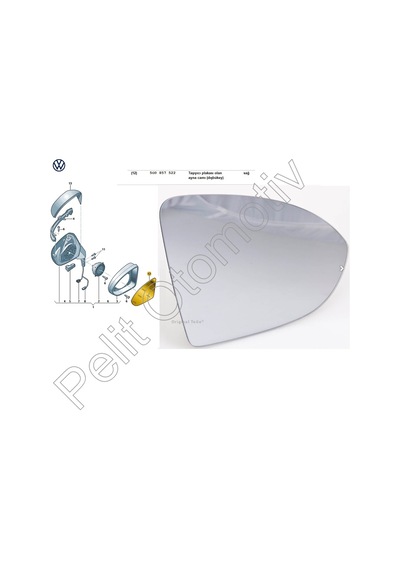 Golf 7 2013-2020 Sağ Ayna Camı 5g0857522