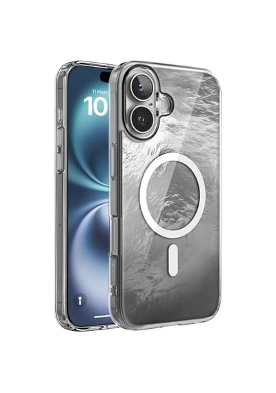 İphone 16 İçin Shinemag Serisi Magsafe İle Uyumlu Göz Alıcı Ve Şık Metalize Arka Tasarım Yüksek Kalite Materyal Premium Hybrid Kılıf Kapak Silver, 16 50 x 22