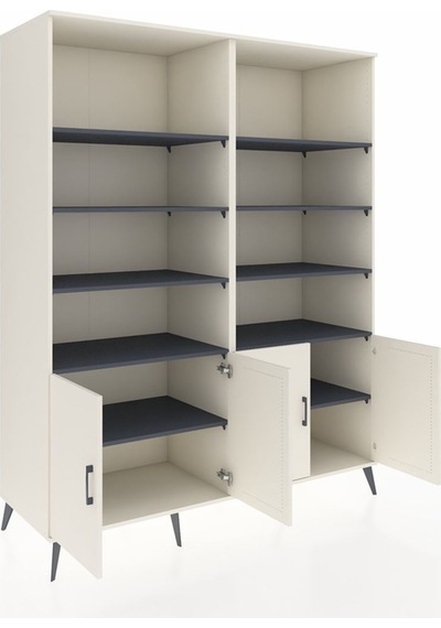 Kronos Gardrop 10 Raflı 4 Kapaklı 176x59x221 Aytaşı-aytaşı/antrasit Beyaz