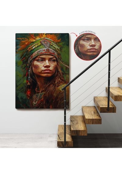 Miyrem^ Canvas Serie Kızıldereli Güzel Kız Tablosu-7774