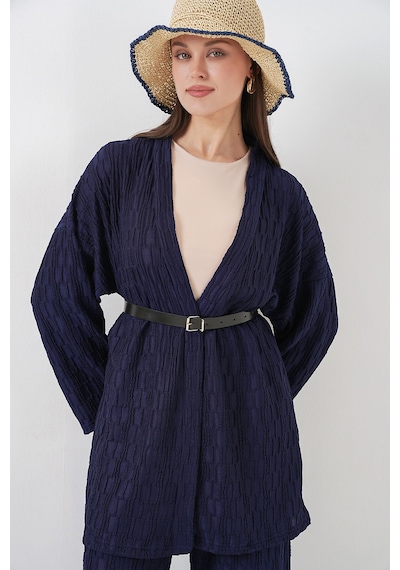 Bigdart Kadın Kimono Pantolon İkili Takım 30078 - Lacivert