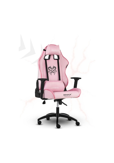 Rio Balerion Terletmez Kadife Kumaş Pembe Gaming Oyuncu Koltuğu -9 Beyaz