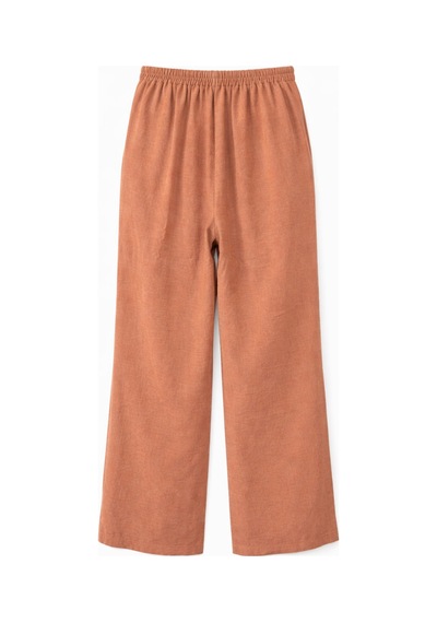 Mixray 4774 Kadın Bol Paça Pileli Pantalon Açık Kahve Açık Kahverengi