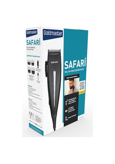 GoldMaster Safari Kablolu AC Güçlü Motor Ayarlanabilir Sessiz Saç Sakal Kesme Makinesi