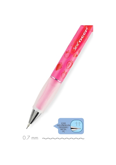 Serve Deep Mekanık Kursun Kalem 07mm Fos Pembe Cilek .