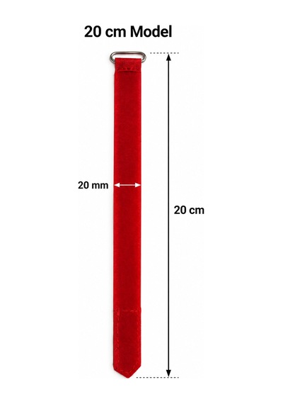 10'lu Cırt Kablo Bağı - 20mm 20 Cm Kırmızı