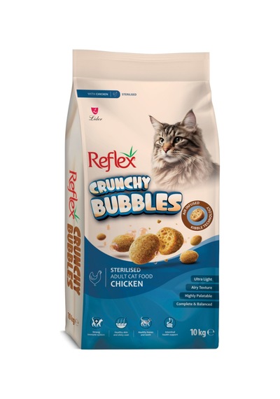 Reflex Crunchy Bubbles Tavuklu Kısırlaştırılmış Kedi Maması 10kg