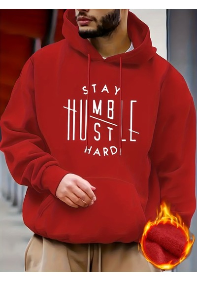 Uyguntarz Unisex Alcakgonullu Kal Baskılı Oversize Sweatshirt Kırmızı